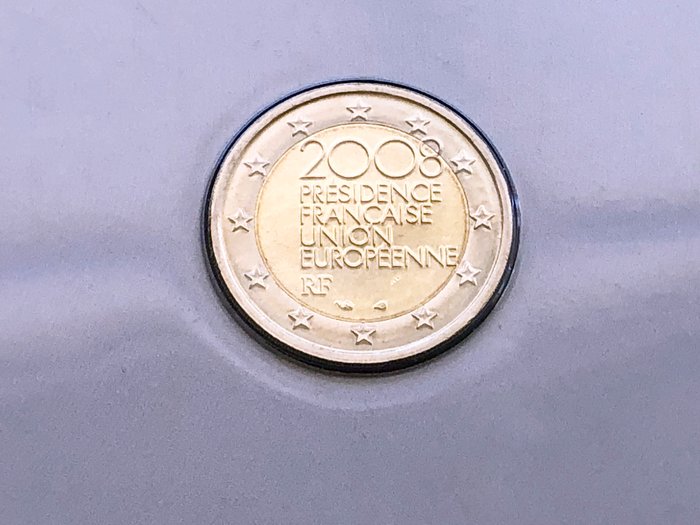 Frankrig 2 Euro 2008 "Presidence Française de l'UE" (2 monedas) Proof + BU  (Ingen mindstepris)