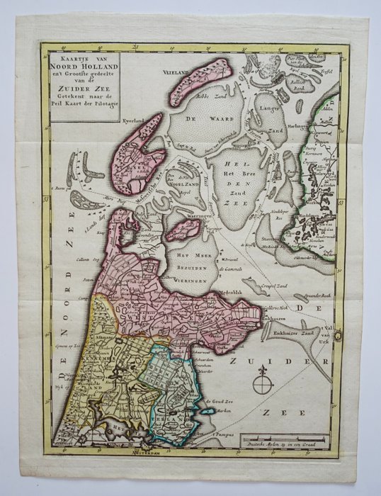 Holland - Nordholland; J.B. Elwe  D.M. Langeveld - Kaartje van Noord Holland (...) - 1786