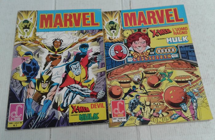 Marvel nn. 1, 2 Labor Comics - Uomo Ragno, Devil, Hulk, X-Men - 1 Comic collection - 1986