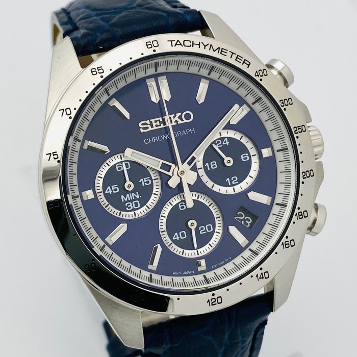 Seiko - Seiko Chronograph Dark Blue Dial 100m. Date Tachymeter - Ingen mindstepris - Mænd - 2011-nu