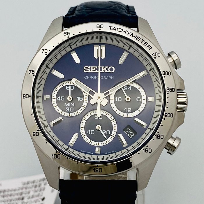 Seiko - Seiko Chronograph Dark Blue Dial 100m. Date Tachymeter - Ingen mindstepris - Mænd - 2011-nu