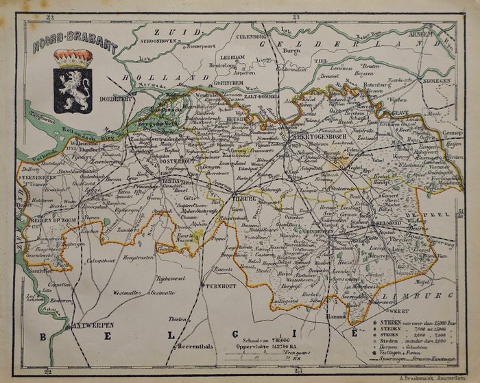 Holland - Nordbrabant; Albertus Braakensiek - Noord-Brabant - omkring 1869