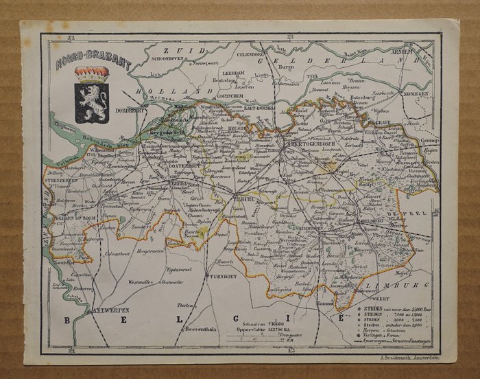 Holland - Nordbrabant; Albertus Braakensiek - Noord-Brabant - omkring 1869