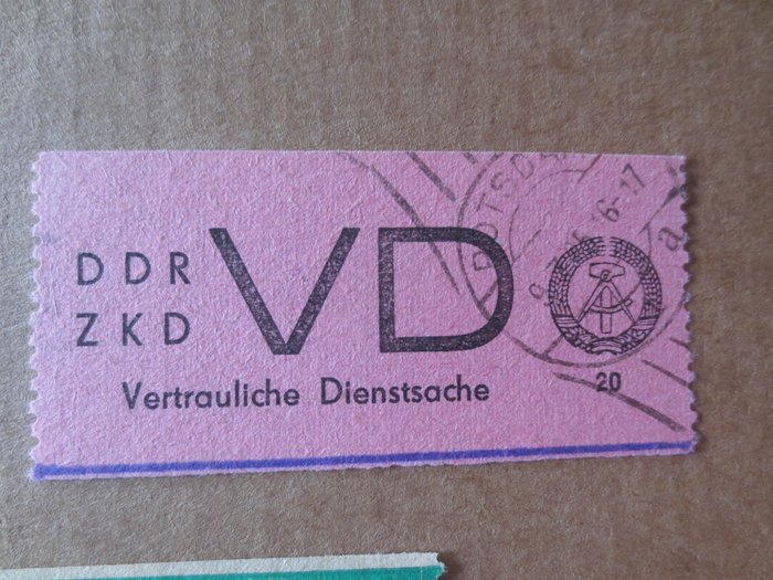 GDR 1965 - Samling af DDR-fortrolige officielle genstande fra ZKD stemplet med VD og ZU 500 € - Michel VD 1-3 + ZU 1-2