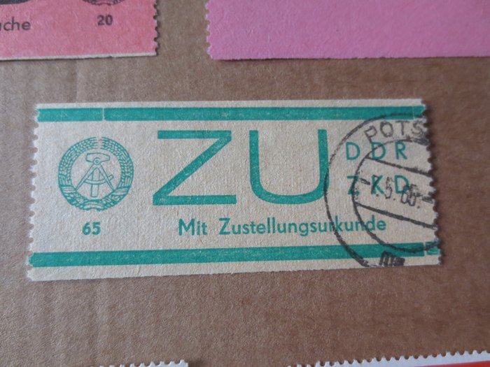 GDR 1965 - Samling af DDR-fortrolige officielle genstande fra ZKD stemplet med VD og ZU 500 € - Michel VD 1-3 + ZU 1-2