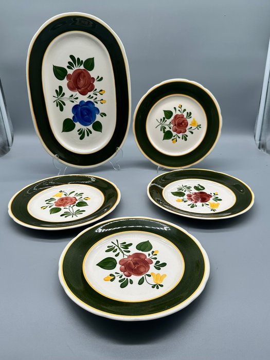 Villeroy  Boch Bauernblume Teller und Servierplatte Set - 5-teilig Handbemalt - Tallerken (5) - Porcelæn - Årgang