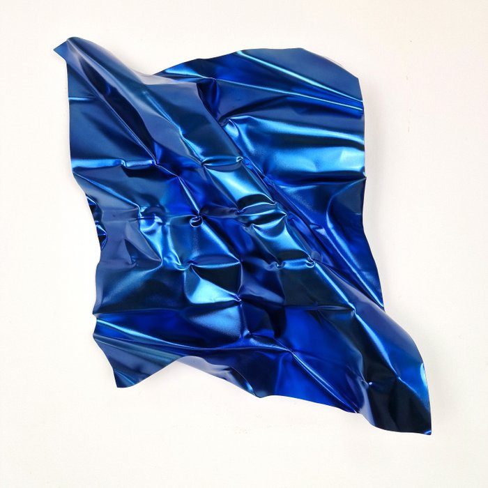 José Soler Art - Steel Silk. Dark Blue (Wall Sculpture)