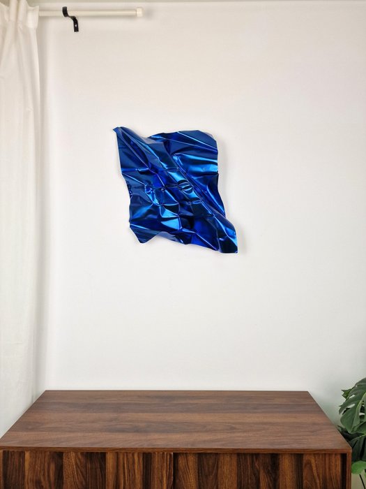 José Soler Art - Steel Silk. Dark Blue (Wall Sculpture)