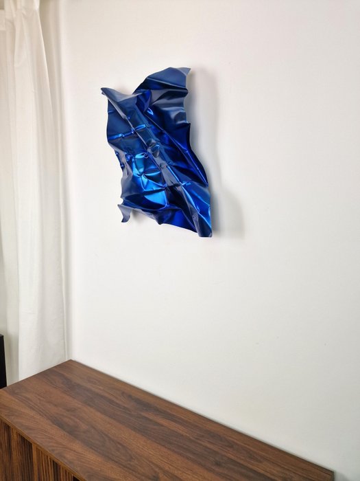 José Soler Art - Steel Silk. Dark Blue (Wall Sculpture)