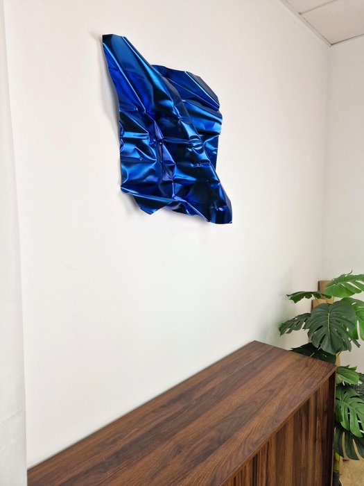 José Soler Art - Steel Silk. Dark Blue (Wall Sculpture)