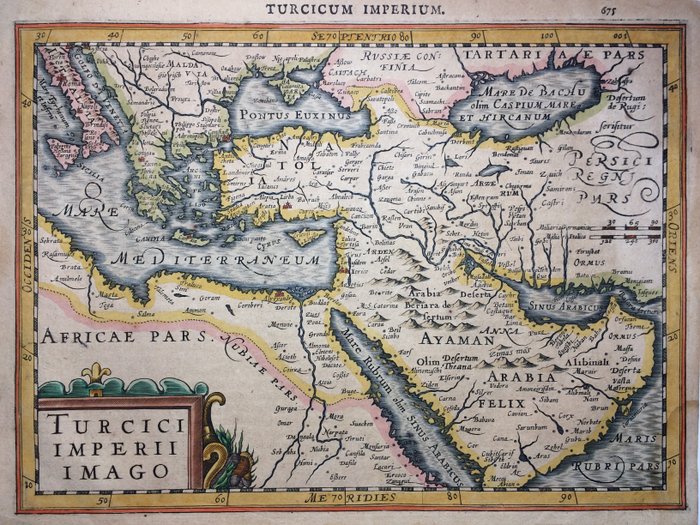 Midden-Oosten - Tyrkiet, Grækenland, Egypten, Saudi-Arabien; Petrus Kaerius / J.E. Cloppenburgh - Turcici Imperii Imago - 1632