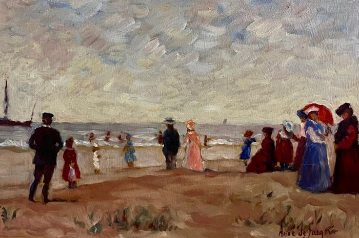 Anne de Saerger (1947) - La famille sur la plage