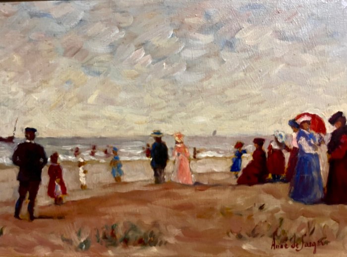 Anne de Saerger (1947) - La famille sur la plage