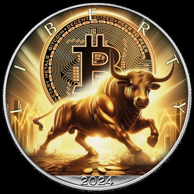 Förenta staterna. 1 Dollar 2024 Bulle - Bitcoin, 1 Oz (.999)  (Ingen mindstepris)