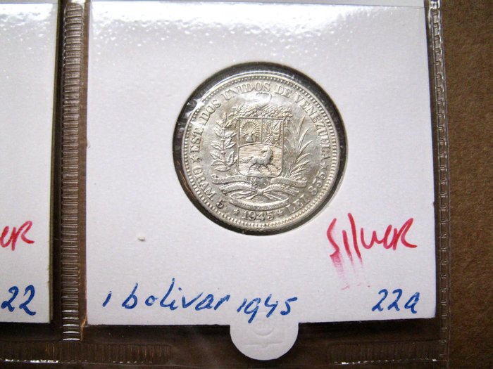 Venezuela. Type Collection with 47 different coins 1924-1998 including 14x silver  (Ingen mindstepris)