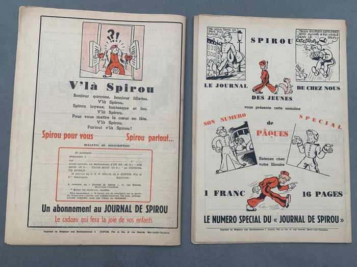 Publicité pour le Journal de Spirou - Journal Bonnes Soirées - 1941