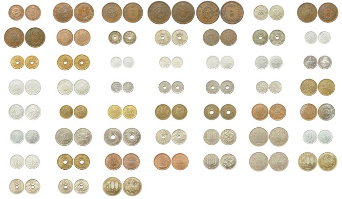 Japan. Various Denominations 1875/2002 (52 coins)  (Ingen mindstepris)