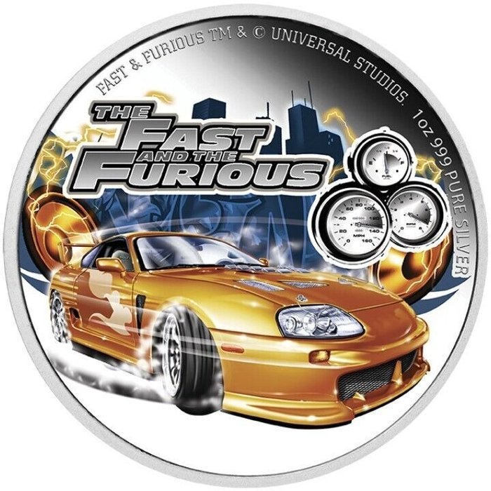 Niue 2 Dollars 2023 Fast and Furious (2) Toyota Supra - Antique Finish 1 Oz (999)