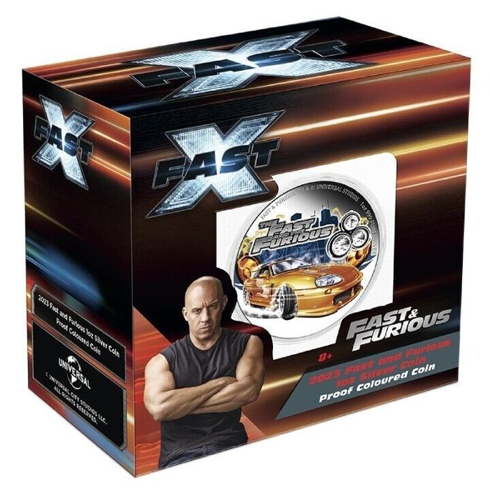 Niue 2 Dollars 2023 Fast and Furious (2) Toyota Supra - Antique Finish 1 Oz (999)