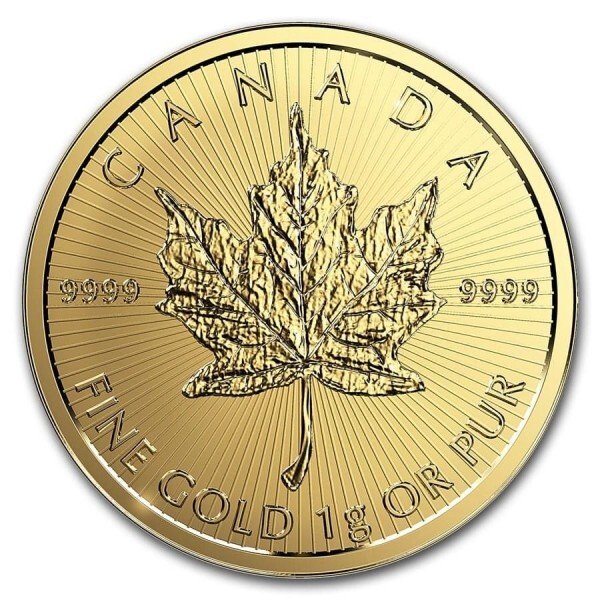 Canada 25 x 1g $050 CAD Canadian Gold MapleGram Leaf Coin