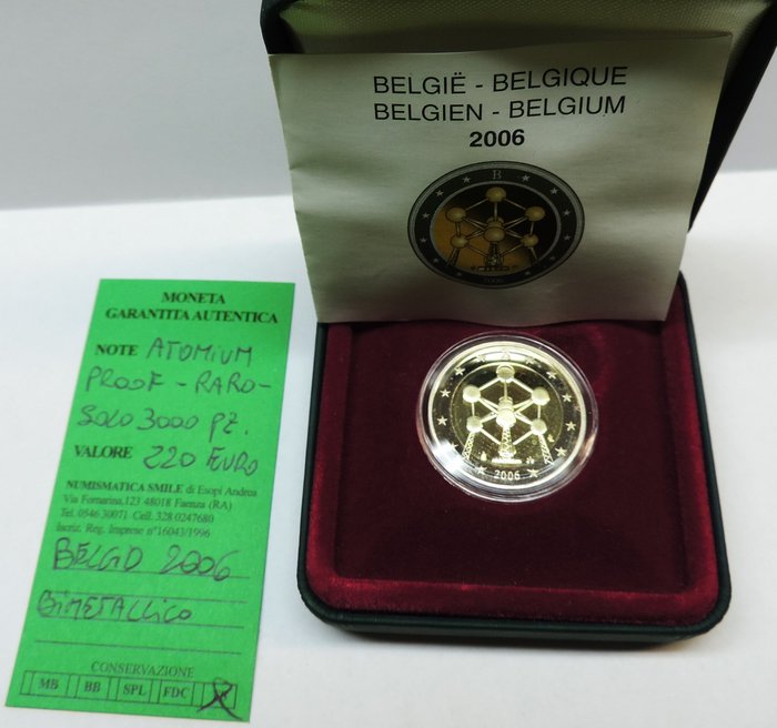 Belgien. 2 Euro 2006 "Atomium" Proof  (Ingen mindstepris)