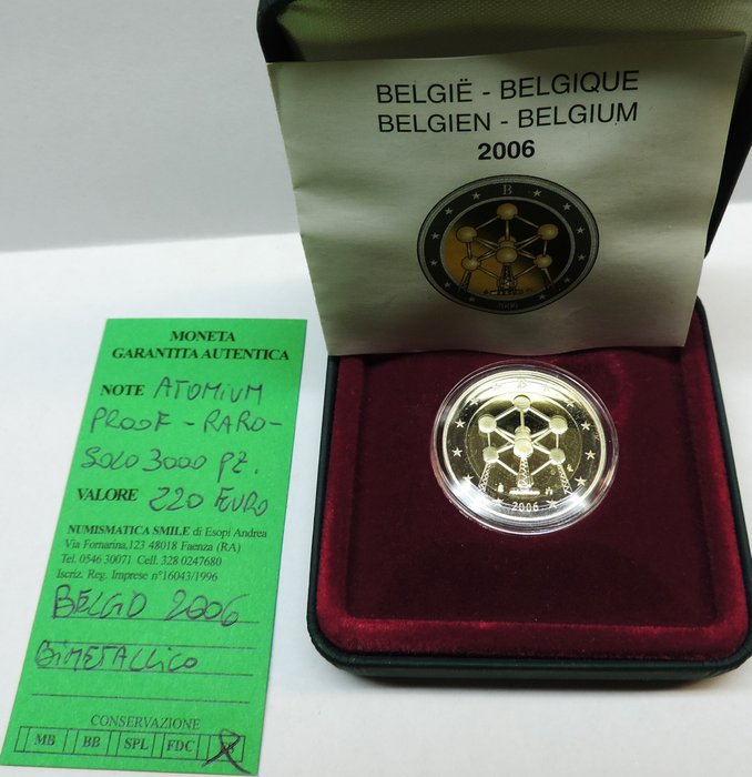 Belgien. 2 Euro 2006 "Atomium" Proof  (Ingen mindstepris)