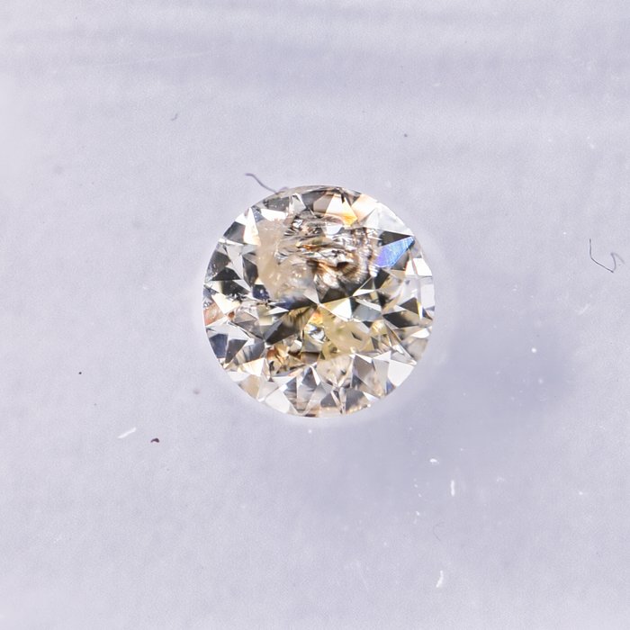 Ingen mindstepris - 1 pcs Diamant  (Naturfarvet)  - 0.45 ct - Rund - Very light Gul - I2 - International Gemological Institute (IGI)