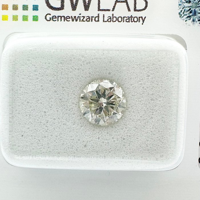 Ingen mindstepris - 1 pcs Diamant  (Natur)  - 0.93 ct - Rund - H - SI1 - Gemewizard Gemological Laboratory (GWLab)