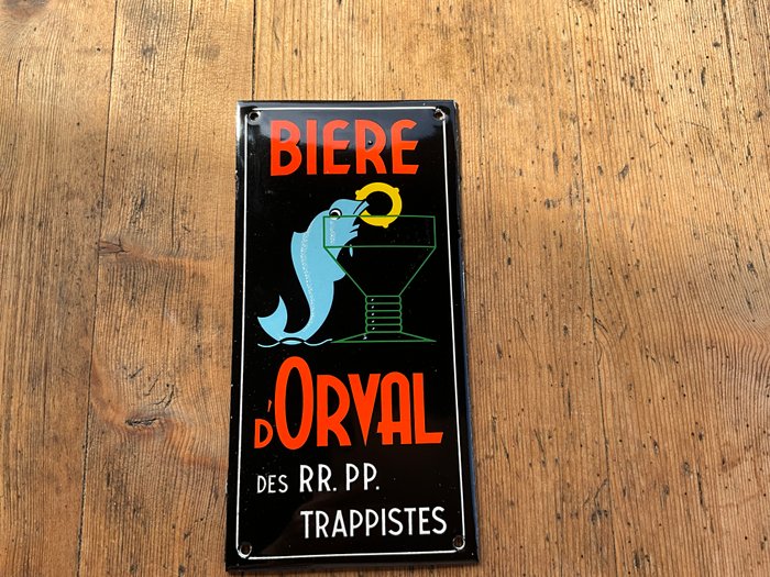 BIERE D´ ORVAL Trappistenbier Vintage Werbeschilder - Emaljeplade (2) - Emalje