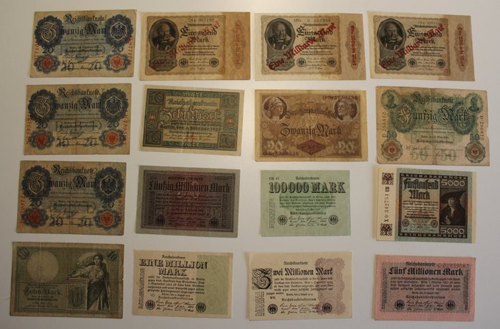 Tyskland. - 101 Banknotes - various dates  (Ingen mindstepris)