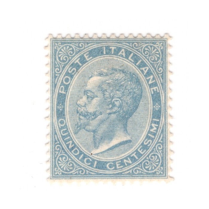 Italien Kongerige 1863/1863 - 15 øre. Vittorio Emanuele billede godt centreret, certificeret - Sassone 18