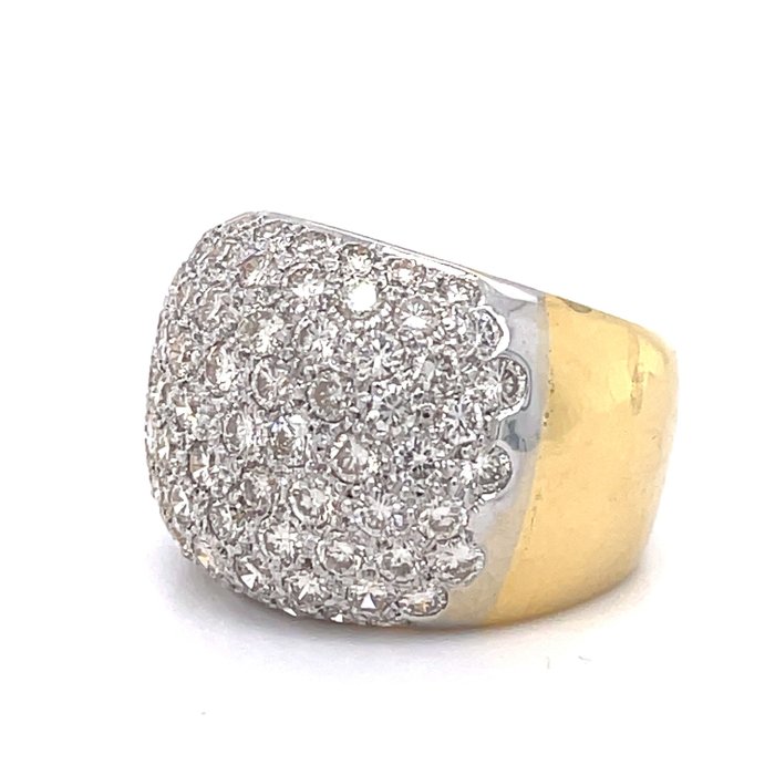 Ring - 18 kraat Gulguld Diamant (Natur)