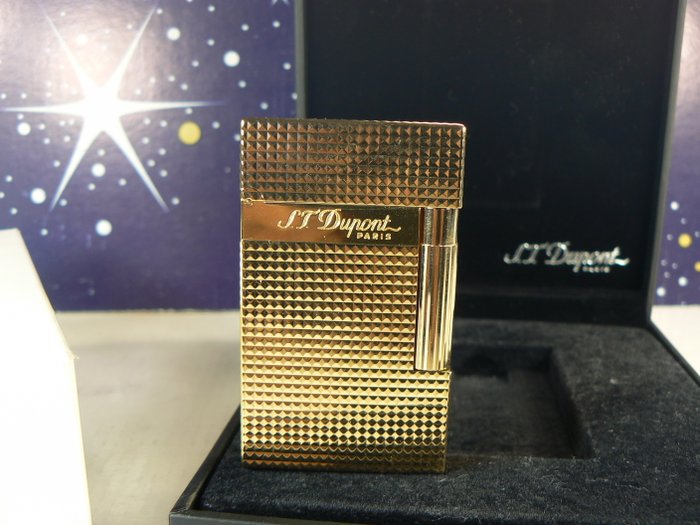 S.T. Dupont - Line 2 Points Diamants - Lighter - Forgyldt