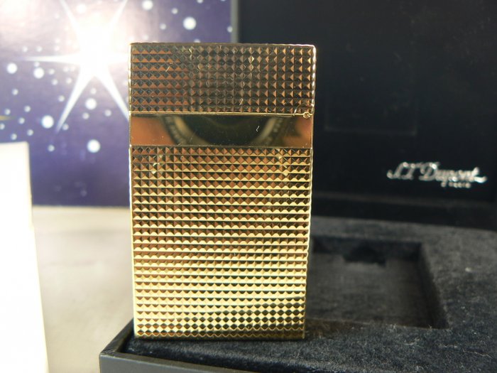 S.T. Dupont - Line 2 Points Diamants - Lighter - Forgyldt