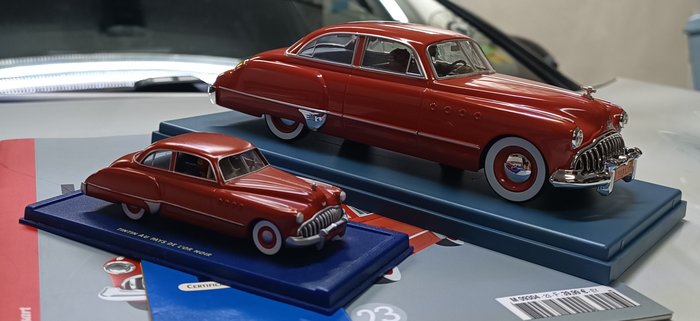 Tintin - 2 auto 1/24 + 1/43 la roadmaster de muller dans l'ile noire