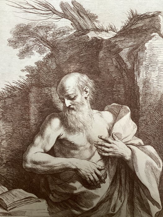 Guercino (1591-1666) after by Francesco Bartolozzi (1727-1815) - St Jerome