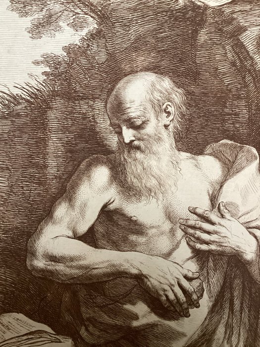 Guercino (1591-1666) after by Francesco Bartolozzi (1727-1815) - St Jerome