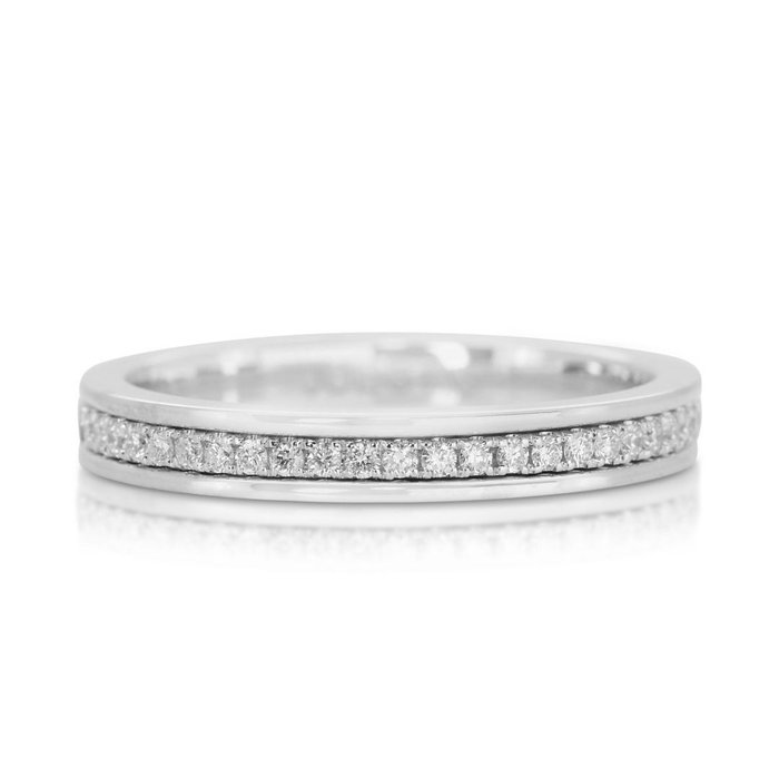 Ring - 18 kraat Hvidguld -  012ct tw Diamant (Natur)