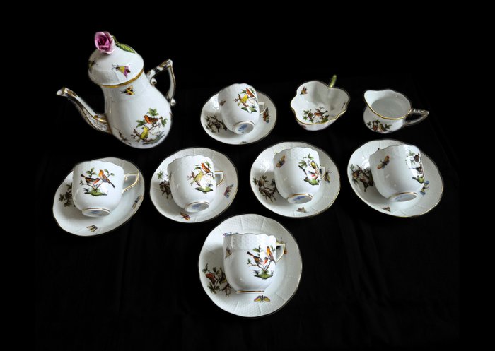 Herend - Kaffesæt til 6 (15) - Rothschild - Porcelæn