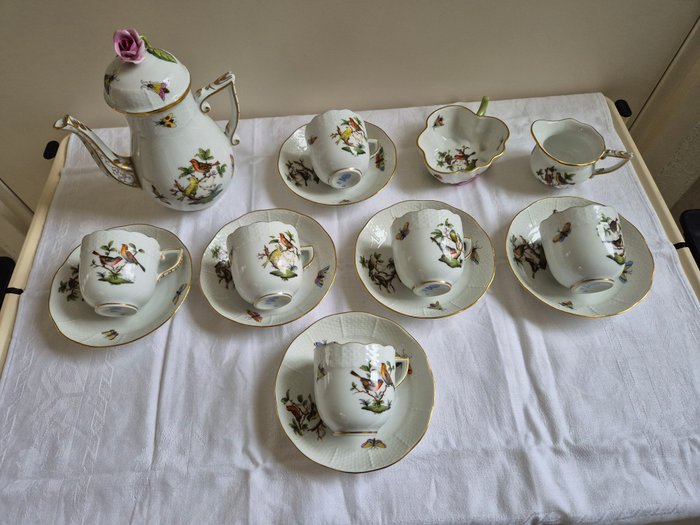 Herend - Kaffesæt til 6 (15) - Rothschild - Porcelæn