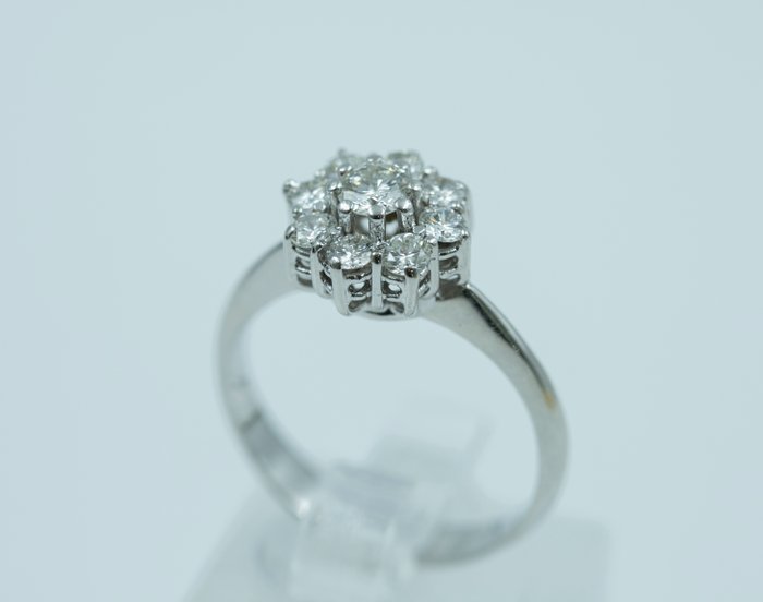 Ring - 18 kraat Hvidguld Diamant (Natur)