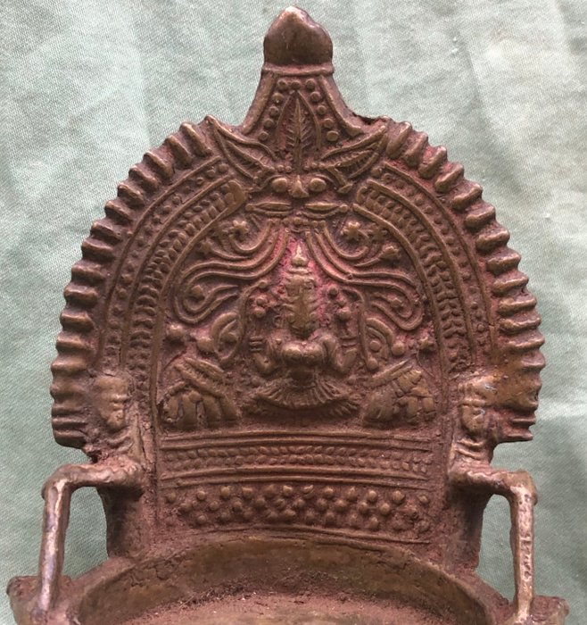 Olielampe - Bronze - Indien - 1800-tallet