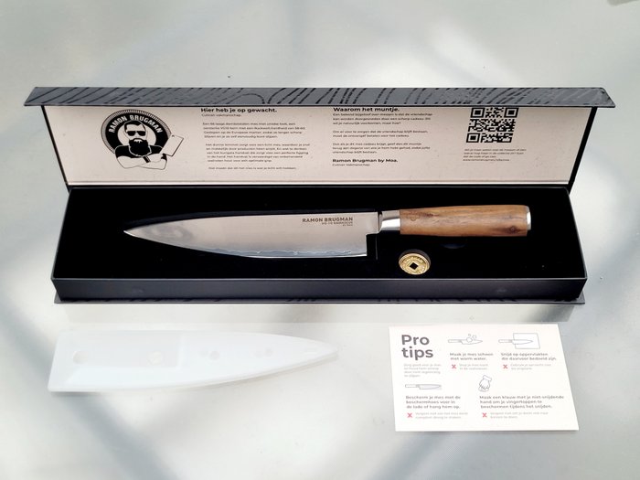 Køkkenkniv - Santoku -  Japansk kokkekniv - damask stål - Japan - VG10 Damaskus stål