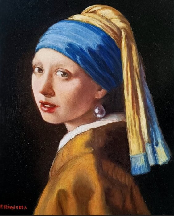 Filippo Stivaletta (1950), da Jan Vermeer - La ragazza con l'orecchino di perla