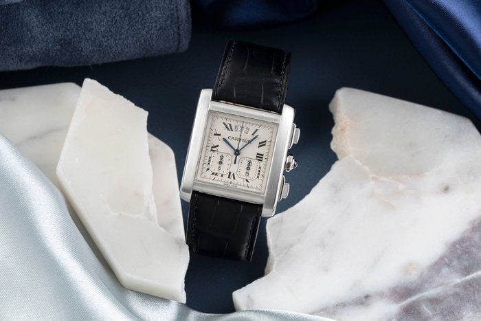 Cartier - Tank Française - W5101455, 2531 - Mænd - 2000-2010