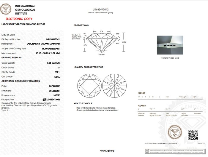 Ingen mindstepris - Ring - 14 karat Hvidguld -  4.27ct. tw. Diamant (Laboratoriedyrket) - Diamant - F VS1