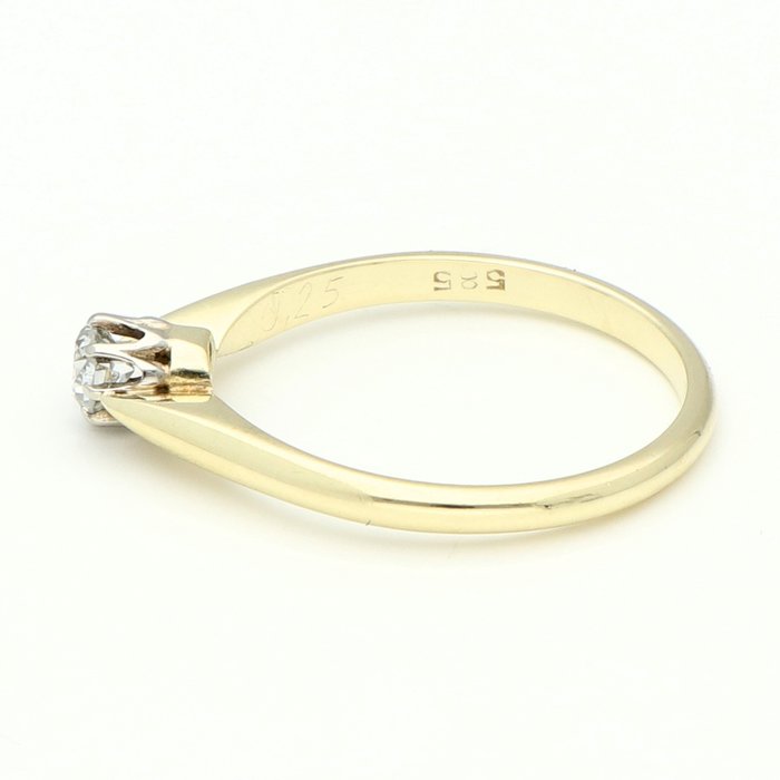 Ring - 14 karat Gulguld -  0.21ct. tw. Diamant (Natur)