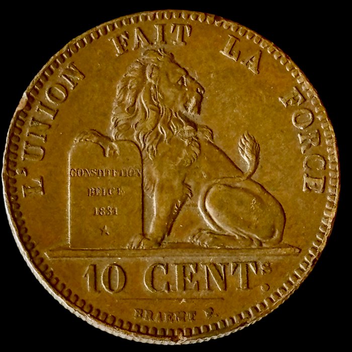 Belgien. Leopold 1.. 10 céntimos 1847/37 (S36-005)