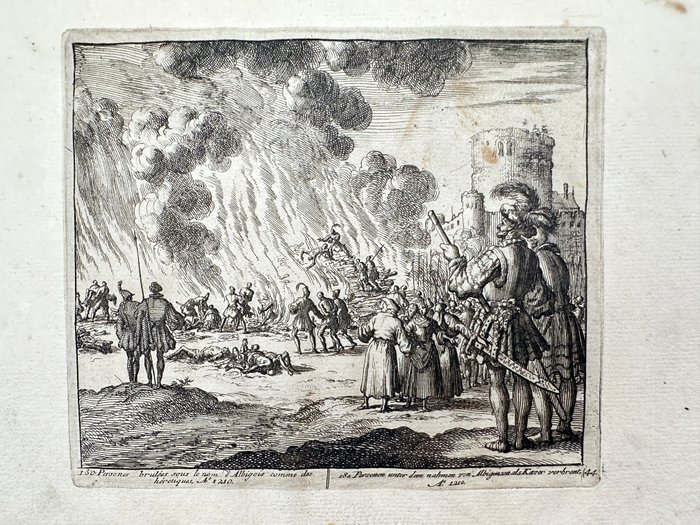 Jan Luyken (XVII) - Burning of 180 Albigensians AD 1210