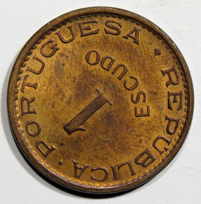 Portugisisk Angola Republic 1$00 1974 Eixo Obliquo ás 8H00 - ESCASSA  SOBERBA Norp  (Ingen mindstepris)